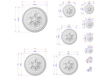 Load image into Gallery viewer, Renaissance Rosette: Carved Wooden Emblem, 1 pc, Unpainted, Decorative Rosettes