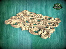 Load image into Gallery viewer, Renaissance Reverie: Exquisite Rectangular Wood Onlay, Wooden Panel, 1pc, Unpainted, Furniture Carving, Architectural Woodwork