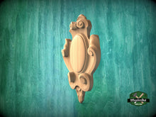 Load image into Gallery viewer, Noble Emblem: Ornate Wooden Cartouche Onlay, Unpainted, 1pc, Home Wall Embellishments, Furniture Carving