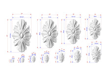 Load image into Gallery viewer, Elegant Wood Interior Rosette – Artisan Crafted, 1pc, Unpainted, Carved Onlay, Wooden Rosette, Applique furniture decor, Vertical Onlay