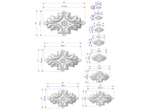 Load image into Gallery viewer, Elegant Baroque-Inspired Carved Wood Rosette Onlay, 1pc, Unpainted, Carved Onlay, Wooden Rosette, Applique furniture decor, Horizontal Onlay