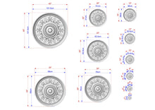 Load image into Gallery viewer, Intricate Neoclassical Carved Ceiling Rosette, 1 pc, Unpainted, Decorative Rosettes, Home Wall Embellishments, round wooden trims