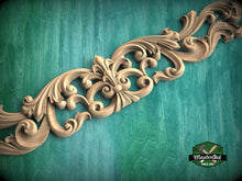 Load image into Gallery viewer, Traditional Acanthus Scroll Wood Onlay, Sophisticated Furniture Applique, Eco-Friendly Decor, 1pc, Unfinished, Home Wall Embellishments