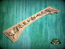 Load image into Gallery viewer, Elegant Handcrafted Wooden Range Hood Pediment, Vineyard-Inspired Kitchen Decor, 1pc, Unpainted, Home Wall Decoration, Furniture Carving