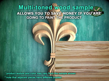 Load image into Gallery viewer, Sovereign Grace: Vertical Carved Wooden Emblem Applique, 1 pc, Unpainted, Home Wall Embellishments, Furniture Carving, Wood Onlays