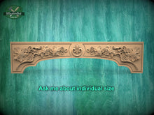 Load image into Gallery viewer, Elegant Handcrafted Wooden Range Hood Pediment, Vineyard-Inspired Kitchen Decor, 1pc, Unpainted, Home Wall Decoration, Furniture Carving