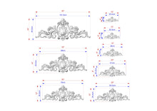 Load image into Gallery viewer, Decorative Onlay with Fleuron, Wood Carving, Unpainted, 1pc, Home Wall Embellishments, Furniture Carving, Ornamental Woodwork