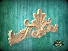 Load image into Gallery viewer, Versatile Acanthus Leaf Wood Onlay, Classic Carved Decor, Unpainted, 1pc, Home Wall Embellishments, Furniture Carving, Ornamental Woodwork