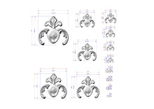 Load image into Gallery viewer, Heraldic Elegance: Central Carved Wood Appliqué, 1 piece, Unpainted, Home Wall Embellishments, wooden trims, wood wall art decor