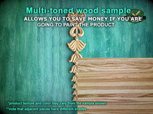 Load image into Gallery viewer, Vertical Wooden Garland Applique with Cascading Fleur-de-Lis , Interior Decor Appliques, Unfinished, 1pc, Furniture Carving, Wood Onlay