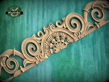 Load image into Gallery viewer, Victorian Floral Scrollwork Carved Wood Onlay, Classic Elegance, Eco-Friendly Decor, 1pc, Unfinished, Home Wall Embellishments
