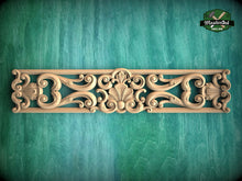 Load image into Gallery viewer, Classical Seashell Carved Wood Applique, Rococo-Inspired Onlay, 1pc, Unpainted, horizontal decor, carved decoration of wood, wooden onlay