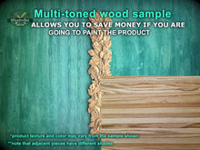 Load image into Gallery viewer, Vertical Carved Roses Wooden Applique, Romantic Floral Decor, Unfinished, 1pc,  Furniture Carving, Wood Onlay