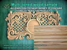 Load image into Gallery viewer, Carved Wooden Lattice Panel, Classical Design Element, Carved Wood Onlay, 1pc, Unpainted, Furniture Carving, Wood Onlay