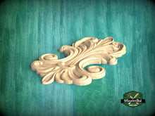 Load image into Gallery viewer, Swirling Elegance: Symphonic Wooden Onlay, 1 pc, Unpainted, Home Wall Embellishments, wooden trims, wood wall art decor