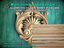 Load image into Gallery viewer, Sunburst Central Wooden Onlay with Elegant Scrollwork, 1 pc, Unpainted, Home Wall Embellishments, wooden trims