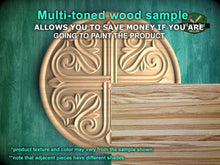 Load image into Gallery viewer, Cross My Heart: Ornate Fleur-de-Lis Wooden Rosette, 1 pc, Unpainted, Decorative Rosettes, Home Wall Embellishments, Round Wooden Onlays