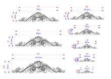 Load image into Gallery viewer, Traditional Acanthus Sweep Wooden Decorative Onlay, Wooden Carved Horizontal Furniture Applique Onlay, 1pc, Unfinished, Furniture Carving