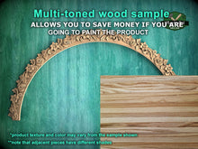 Load image into Gallery viewer, Blossoming Arch: Floral Wood Carving, 1pc, Unpainted, Home Wall Embellishments, Furniture Carving, Wood Onlay