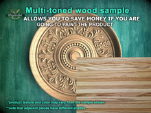 Load image into Gallery viewer, Intricate Neoclassical Carved Ceiling Rosette, 1 pc, Unpainted, Decorative Rosettes, Home Wall Embellishments, round wooden trims