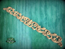 Load image into Gallery viewer, Traditional Acanthus Scroll Wood Onlay, Sophisticated Furniture Applique, Eco-Friendly Decor, 1pc, Unfinished, Home Wall Embellishments