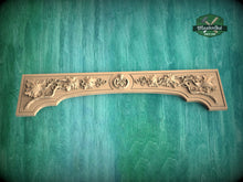 Load image into Gallery viewer, Elegant Handcrafted Wooden Range Hood Pediment, Vineyard-Inspired Kitchen Decor, 1pc, Unpainted, Home Wall Decoration, Furniture Carving