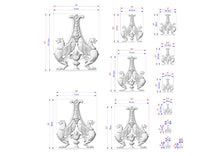 Load image into Gallery viewer, Natural Wood Griffin Onlay, Protective Mythical Creatures, Luxurious Architectural Decor, Unpainted, 1pc, Home Wall Embellishments