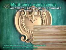 Load image into Gallery viewer, Baroque Splendor: Acanthus & Beadwork Wooden Carved Onlay, Unpainted, 1pc, Home Wall Embellishments, Furniture Carving, Ornamental Woodwork