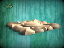 Load image into Gallery viewer, Square Carved Wood Rosette, Interior Design Element – Carved Adornment, 1 piece, Unpainted, Home Wall Embellishments, Wood Wall Art Decor