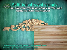 Load image into Gallery viewer, Elegant Carved Wooden Rose Basket - Decorative Onlay Piece, 1pc, Unpainted, horizontal decor, carved decoration of wood, wooden onlay