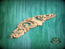 Load image into Gallery viewer, Regal Acanthus Wood Onlay, Classical Leaf Carved Overlay, Furniture Carving, Wood Onlay, 1pc, Unpainted