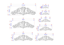 Load image into Gallery viewer, Regal Acanthus Wood Onlay, Classical Leaf Carved Overlay, Furniture Carving, Wood Onlay, 1pc, Unpainted
