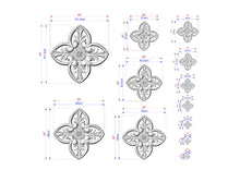 Load image into Gallery viewer, Central Rose Carved Wood Applique, Floral Wood Onlay with Rose Center, 1pc, Home Wall Embellishments, Furniture Carving, Unpainted