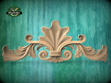 Load image into Gallery viewer, Versatile Acanthus Leaf Wood Onlay, Classic Carved Decor, Unpainted, 1pc, Home Wall Embellishments, Furniture Carving, Ornamental Woodwork
