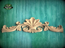 Load image into Gallery viewer, Versatile Acanthus Leaf Wood Onlay, Classic Carved Decor, Unpainted, 1pc, Home Wall Embellishments, Furniture Carving, Ornamental Woodwork