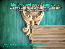 Load image into Gallery viewer, Victorian Elegance: Carved Wooden Acanthus Onlay, 1 pc, Unpainted, decorative wood trim