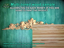 Load image into Gallery viewer, Artisanal Grapevine Carved Wood Onlay, Refined Dining Room Embellishment, 1pc, Unpainted, horizontal decor, carved decoration of wood