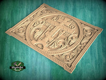 Load image into Gallery viewer, Carved Wooden Cross Panel, Religious Wall Art, Wooden Panel, 1pc, Unpainted, Furniture Carving, Architectural Woodwork