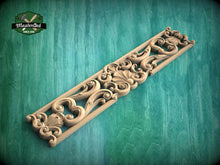 Load image into Gallery viewer, Classical Seashell Carved Wood Applique, Rococo-Inspired Onlay, 1pc, Unpainted, horizontal decor, carved decoration of wood, wooden onlay