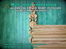 Load image into Gallery viewer, Vertical Carved Roses Wooden Applique, Romantic Floral Decor, Unfinished, 1pc,  Furniture Carving, Wood Onlay