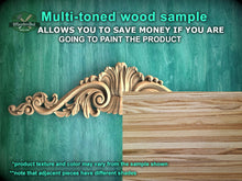 Load image into Gallery viewer, Traditional Acanthus Sweep Wooden Decorative Onlay, Wooden Carved Horizontal Furniture Applique Onlay, 1pc, Unfinished, Furniture Carving