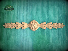 Load image into Gallery viewer, Classic Carved Wood Oak Leaf Applique - Horizontal Trim Accent, 1pc, Unfinished, Home Wall Embellishments, Furniture Carving, Wood Onlay