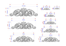 Load image into Gallery viewer, Floral Wood Carving Onlay - Ornate Scrollwork Accent Piece, 1pc, Unpainted, Home Wall Embellishments, Furniture Carving