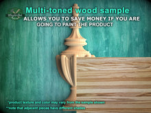 Load image into Gallery viewer, Elegant Carved Wood Finial Onlay, Vertical Urn Motif Wood Applique, Furniture Carving, Wood Onlay, 1pc, Unpainted