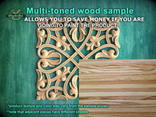 Load image into Gallery viewer, Square Lattice Wood Rosette, Classic Scrollwork Wood Panel, 1pc, Home Wall Embellishments, Furniture Carving, Wood Onlay, Unpainted