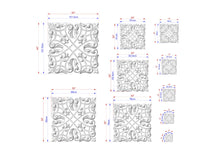 Load image into Gallery viewer, Square Lattice Wood Rosette, Classic Scrollwork Wood Panel, 1pc, Home Wall Embellishments, Furniture Carving, Wood Onlay, Unpainted