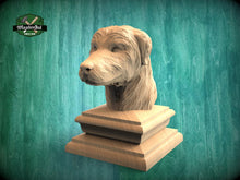 Load image into Gallery viewer, Irish Wolfhound Statue made of wood,  Irish Wolfhound dog Wooden Finial for Staircase Newel Post, finial bed post, Dog statue of wood
