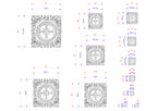 various sizes of ornate, decorative patterns or designs, likely for a product or artwork. The patterns are detailed and intricate, showcasing the craftsmanship and artistry involved in their creation.