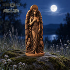 Lilith Owl Statue, Wooden Dark Goddess Figurine, Winged Goddess Altar Decor, Moon and Owl Sculpture, Occult Pagan Gift