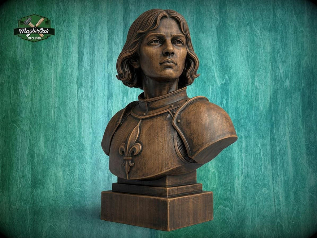 Joan of Arc Bust, Hand-Finished Wood Sculpture | Gift for Strong Women